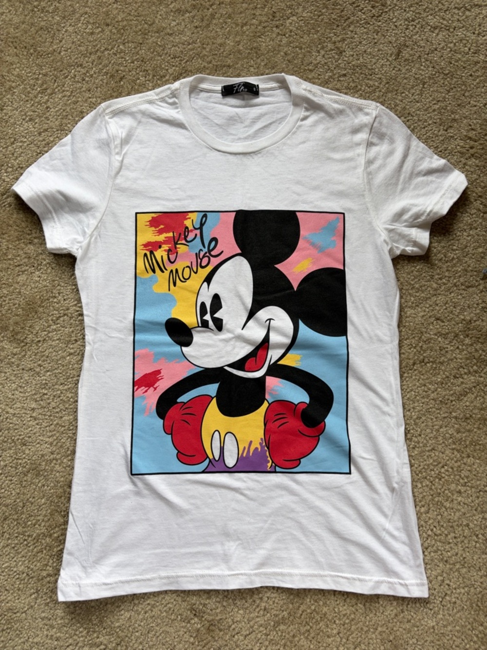 White Mickey Mouse Graphic Tee - Women's Short Sleeve